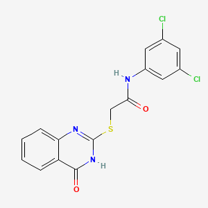 molecular formula C16H11Cl2N3O2S B6016509 N-(3,5-dichlorophenyl)-2-[(4-oxo-3,4-dihydro-2-quinazolinyl)thio]acetamide 