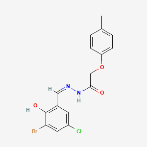 molecular formula C16H14BrClN2O3 B6016537 N'-(3-bromo-5-chloro-2-hydroxybenzylidene)-2-(4-methylphenoxy)acetohydrazide 
