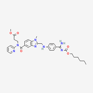 molecular formula C33H39N7O5 B601654 (Z)-methyl 3-(2-((4-(N'-(hexyloxycarbonyl)carbamimidoyl)phenylamino)methyl)-1-methyl-N-(pyridin-2-yl)-1H-benzo[d]imidazole-5-carboxamido)propanoate CAS No. 211915-00-3