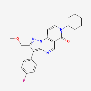molecular formula C23H23FN4O2 B6016558 7-cyclohexyl-3-(4-fluorophenyl)-2-(methoxymethyl)pyrazolo[1,5-a]pyrido[3,4-e]pyrimidin-6(7H)-one 