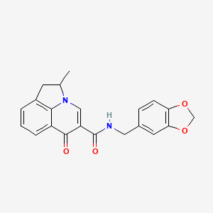 molecular formula C21H18N2O4 B6016620 N-(1,3-benzodioxol-5-ylmethyl)-2-methyl-6-oxo-1,2-dihydro-6H-pyrrolo[3,2,1-ij]quinoline-5-carboxamide 