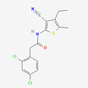 molecular formula C16H14Cl2N2OS B6016621 N-(3-cyano-4-ethyl-5-methyl-2-thienyl)-2-(2,4-dichlorophenyl)acetamide 