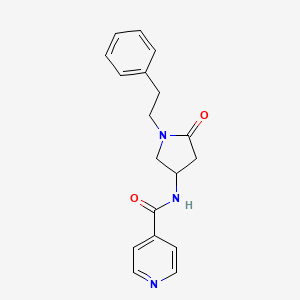 molecular formula C18H19N3O2 B6016640 N-[5-oxo-1-(2-phenylethyl)-3-pyrrolidinyl]isonicotinamide 