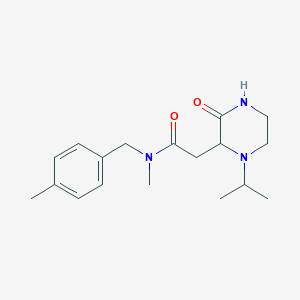 molecular formula C18H27N3O2 B6016647 2-(1-isopropyl-3-oxo-2-piperazinyl)-N-methyl-N-(4-methylbenzyl)acetamide 