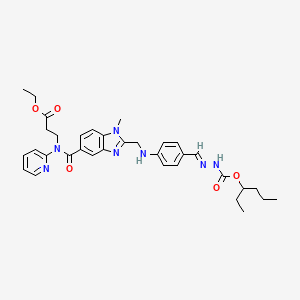 beta-Alanine, N-[[2-[[[4-[[[(1-ethylbutoxy)carbonyl]amino]iminomethyl]phenyl]amino]methyl]-1-methyl-1H-benzimidazol-5-yl]carbonyl]-N-2-pyridinyl-, ethyl ester