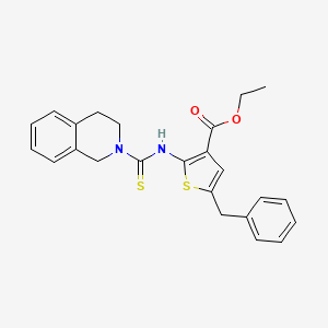 molecular formula C24H24N2O2S2 B6016691 ethyl 5-benzyl-2-[(3,4-dihydro-2(1H)-isoquinolinylcarbonothioyl)amino]-3-thiophenecarboxylate 