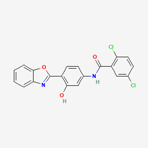 molecular formula C20H12Cl2N2O3 B6016709 N-[4-(1,3-benzoxazol-2-yl)-3-hydroxyphenyl]-2,5-dichlorobenzamide 