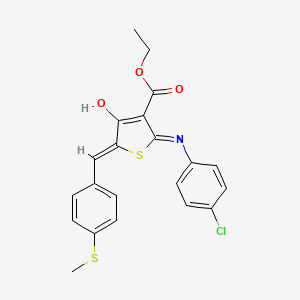 molecular formula C21H18ClNO3S2 B6016726 ethyl (5Z)-2-(4-chlorophenyl)imino-4-hydroxy-5-[(4-methylsulfanylphenyl)methylidene]thiophene-3-carboxylate 