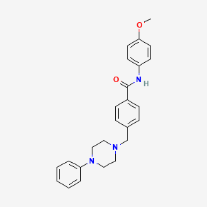 molecular formula C25H27N3O2 B6016753 N-(4-methoxyphenyl)-4-[(4-phenylpiperazin-1-yl)methyl]benzamide 