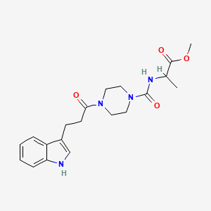 molecular formula C20H26N4O4 B6016755 methyl 2-[[4-[3-(1H-indol-3-yl)propanoyl]piperazine-1-carbonyl]amino]propanoate 