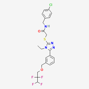 molecular formula C23H23ClF4N4O2S B6016824 N-(4-chlorobenzyl)-2-[(4-ethyl-5-{3-[(2,2,3,3-tetrafluoropropoxy)methyl]phenyl}-4H-1,2,4-triazol-3-yl)thio]acetamide 