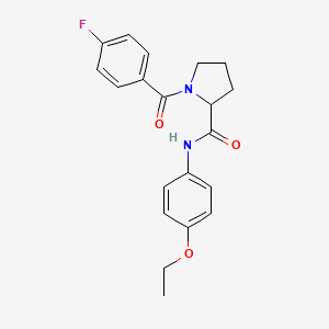 molecular formula C20H21FN2O3 B6016855 N-(4-ethoxyphenyl)-1-(4-fluorobenzoyl)prolinamide 