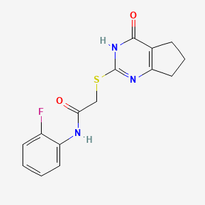 molecular formula C15H14FN3O2S B6016918 N-(2-fluorophenyl)-2-[(4-oxo-4,5,6,7-tetrahydro-3H-cyclopenta[d]pyrimidin-2-yl)thio]acetamide 