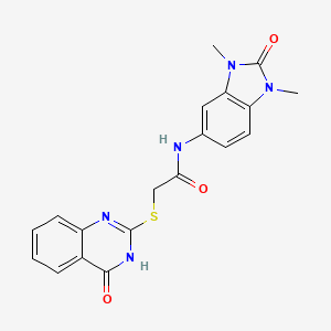 molecular formula C19H17N5O3S B6017003 N-(1,3-dimethyl-2-oxo-2,3-dihydro-1H-benzimidazol-5-yl)-2-[(4-oxo-3,4-dihydro-2-quinazolinyl)thio]acetamide 