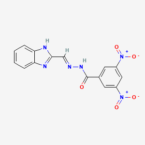 molecular formula C15H10N6O5 B6017018 N'-[(E)-(1H-1,3-Benzodiazol-2-YL)methylidene]-3,5-dinitrobenzohydrazide 