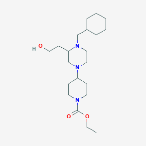 molecular formula C21H39N3O3 B6017031 Ethyl 4-[4-(cyclohexylmethyl)-3-(2-hydroxyethyl)piperazin-1-yl]piperidine-1-carboxylate 