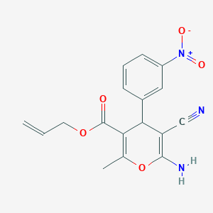 molecular formula C17H15N3O5 B6017034 prop-2-en-1-yl 6-amino-5-cyano-2-methyl-4-(3-nitrophenyl)-4H-pyran-3-carboxylate 