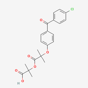 molecular formula C21H21ClO6 B601709 FenofibricAcid1-Carboxyl-1-methylethylEster CAS No. 1797121-54-0