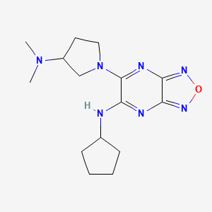 molecular formula C15H23N7O B6017092 N-cyclopentyl-5-[3-(dimethylamino)pyrrolidin-1-yl]-[1,2,5]oxadiazolo[3,4-b]pyrazin-6-amine 