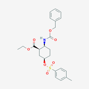 (1R*,2S*,5R*)-2-Benzyloxycarbonylamino-5-(toluene-4-sulfonyloxy)-cyclohexanecarboxylic acid ethyl es