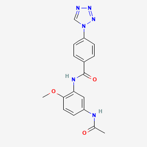 molecular formula C17H16N6O3 B6017157 N-[5-(acetylamino)-2-methoxyphenyl]-4-(1H-tetrazol-1-yl)benzamide 