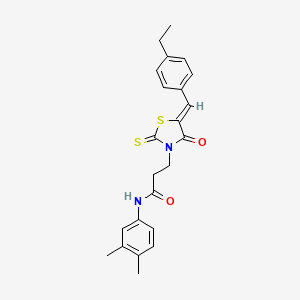 molecular formula C23H24N2O2S2 B6017168 N-(3,4-dimethylphenyl)-3-[5-(4-ethylbenzylidene)-4-oxo-2-thioxo-1,3-thiazolidin-3-yl]propanamide 