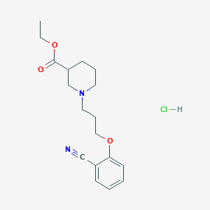 molecular formula C18H25ClN2O3 B6017316 Ethyl 1-[3-(2-cyanophenoxy)propyl]piperidine-3-carboxylate;hydrochloride 