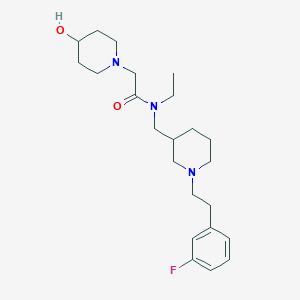 molecular formula C23H36FN3O2 B6017352 N-ethyl-N-({1-[2-(3-fluorophenyl)ethyl]-3-piperidinyl}methyl)-2-(4-hydroxy-1-piperidinyl)acetamide 