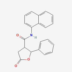 molecular formula C21H17NO3 B6017387 N-naphthalen-1-yl-5-oxo-2-phenyloxolane-3-carboxamide 