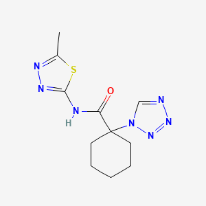 molecular formula C11H15N7OS B6017394 N-(5-methyl-1,3,4-thiadiazol-2-yl)-1-(1H-tetrazol-1-yl)cyclohexanecarboxamide 