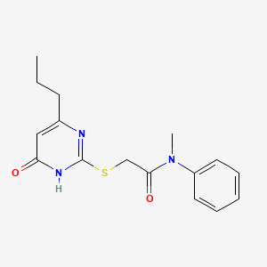 molecular formula C16H19N3O2S B6017422 N-methyl-2-[(6-oxo-4-propyl-1,6-dihydropyrimidin-2-yl)thio]-N-phenylacetamide 