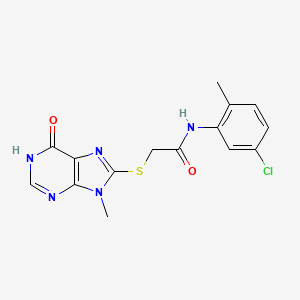 molecular formula C15H14ClN5O2S B6017451 N-(5-chloro-2-methylphenyl)-2-[(9-methyl-6-oxo-6,9-dihydro-1H-purin-8-yl)sulfanyl]acetamide 