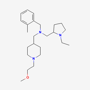 molecular formula C24H41N3O B6017474 N-[(1-ethylpyrrolidin-2-yl)methyl]-1-[1-(2-methoxyethyl)piperidin-4-yl]-N-[(2-methylphenyl)methyl]methanamine 