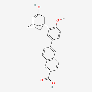 molecular formula C28H28O4 B601748 6-(3-(3-Hydroxytricyclo(3.3.1.13,7)dec-1-yl)-4-methoxyphenyl)naphthalene-2-carboxylic acid CAS No. 1346599-76-5