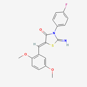 molecular formula C18H15FN2O3S B6017550 (5Z)-5-[(2,5-dimethoxyphenyl)methylidene]-3-(4-fluorophenyl)-2-imino-1,3-thiazolidin-4-one 
