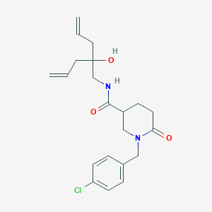 molecular formula C21H27ClN2O3 B6017697 N-(2-allyl-2-hydroxy-4-penten-1-yl)-1-(4-chlorobenzyl)-6-oxo-3-piperidinecarboxamide 