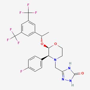3-((3,5-bis(trifluoromethyl)phenethoxy)(4-fluorophenyl)(morpholino)methyl)-1H-1,2,4-triazol-5(4H)-one