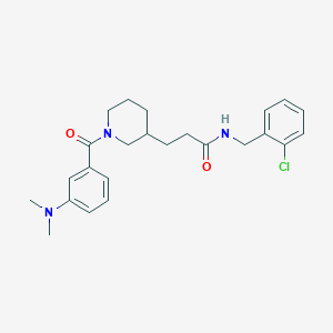 molecular formula C24H30ClN3O2 B6017759 N-(2-chlorobenzyl)-3-{1-[3-(dimethylamino)benzoyl]-3-piperidinyl}propanamide 