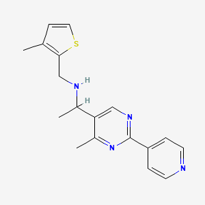 molecular formula C18H20N4S B6017763 1-[4-methyl-2-(4-pyridinyl)-5-pyrimidinyl]-N-[(3-methyl-2-thienyl)methyl]ethanamine 