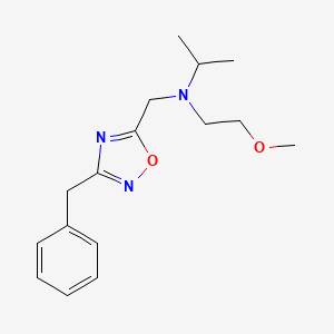 molecular formula C16H23N3O2 B6017791 N-[(3-benzyl-1,2,4-oxadiazol-5-yl)methyl]-N-(2-methoxyethyl)-2-propanamine 