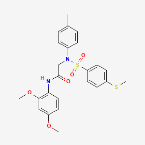 molecular formula C24H26N2O5S2 B6017831 N~1~-(2,4-dimethoxyphenyl)-N~2~-(4-methylphenyl)-N~2~-{[4-(methylthio)phenyl]sulfonyl}glycinamide 