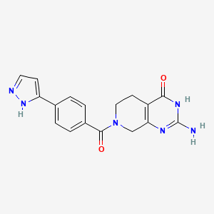 molecular formula C17H16N6O2 B6017849 2-amino-7-[4-(1H-pyrazol-3-yl)benzoyl]-5,6,7,8-tetrahydropyrido[3,4-d]pyrimidin-4(3H)-one 