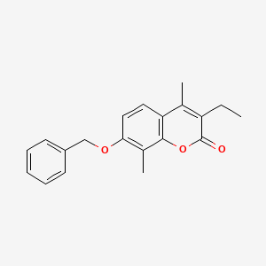 molecular formula C20H20O3 B6017852 3-Ethyl-4,8-dimethyl-7-phenylmethoxychromen-2-one 