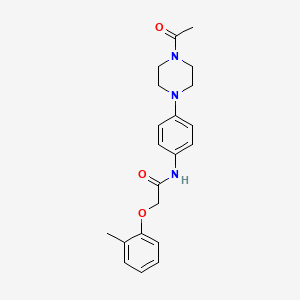 molecular formula C21H25N3O3 B6017910 N-[4-(4-acetylpiperazin-1-yl)phenyl]-2-(2-methylphenoxy)acetamide 
