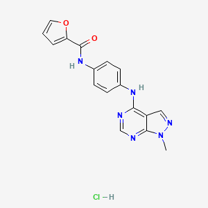 molecular formula C17H15ClN6O2 B6017942 N-[4-[(1-methylpyrazolo[3,4-d]pyrimidin-4-yl)amino]phenyl]furan-2-carboxamide;hydrochloride 