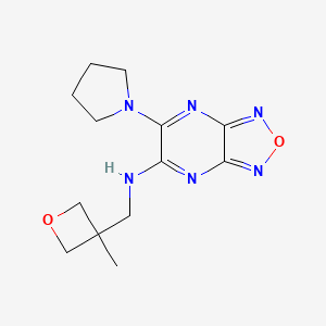 molecular formula C13H18N6O2 B6017950 N-[(3-methyl-3-oxetanyl)methyl]-6-(1-pyrrolidinyl)[1,2,5]oxadiazolo[3,4-b]pyrazin-5-amine 