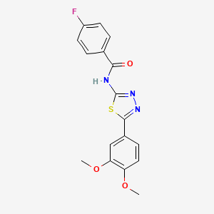molecular formula C17H14FN3O3S B6017975 N-[5-(3,4-dimethoxyphenyl)-1,3,4-thiadiazol-2-yl]-4-fluorobenzamide 