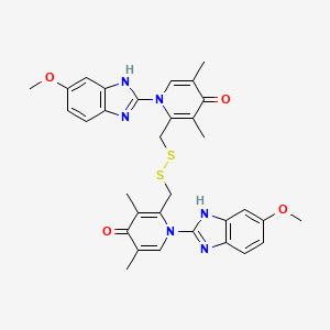 molecular formula C32H32N6O4S2 B601799 2,2'-(Disulfanediylbis(methylene))bis(1-(5-methoxy-1H-benzo[d]imidazol-2-yl)-3,5-dimethylpyridin-4(1H)-one) CAS No. 1803449-02-6