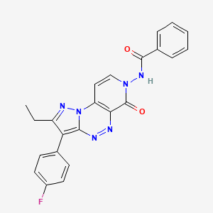 molecular formula C23H17FN6O2 B6018022 N-[2-ethyl-3-(4-fluorophenyl)-6-oxopyrazolo[5,1-c]pyrido[4,3-e][1,2,4]triazin-7(6H)-yl]benzamide 