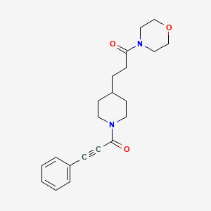 molecular formula C21H26N2O3 B6018067 1-Morpholin-4-yl-3-[1-(3-phenylprop-2-ynoyl)piperidin-4-yl]propan-1-one 